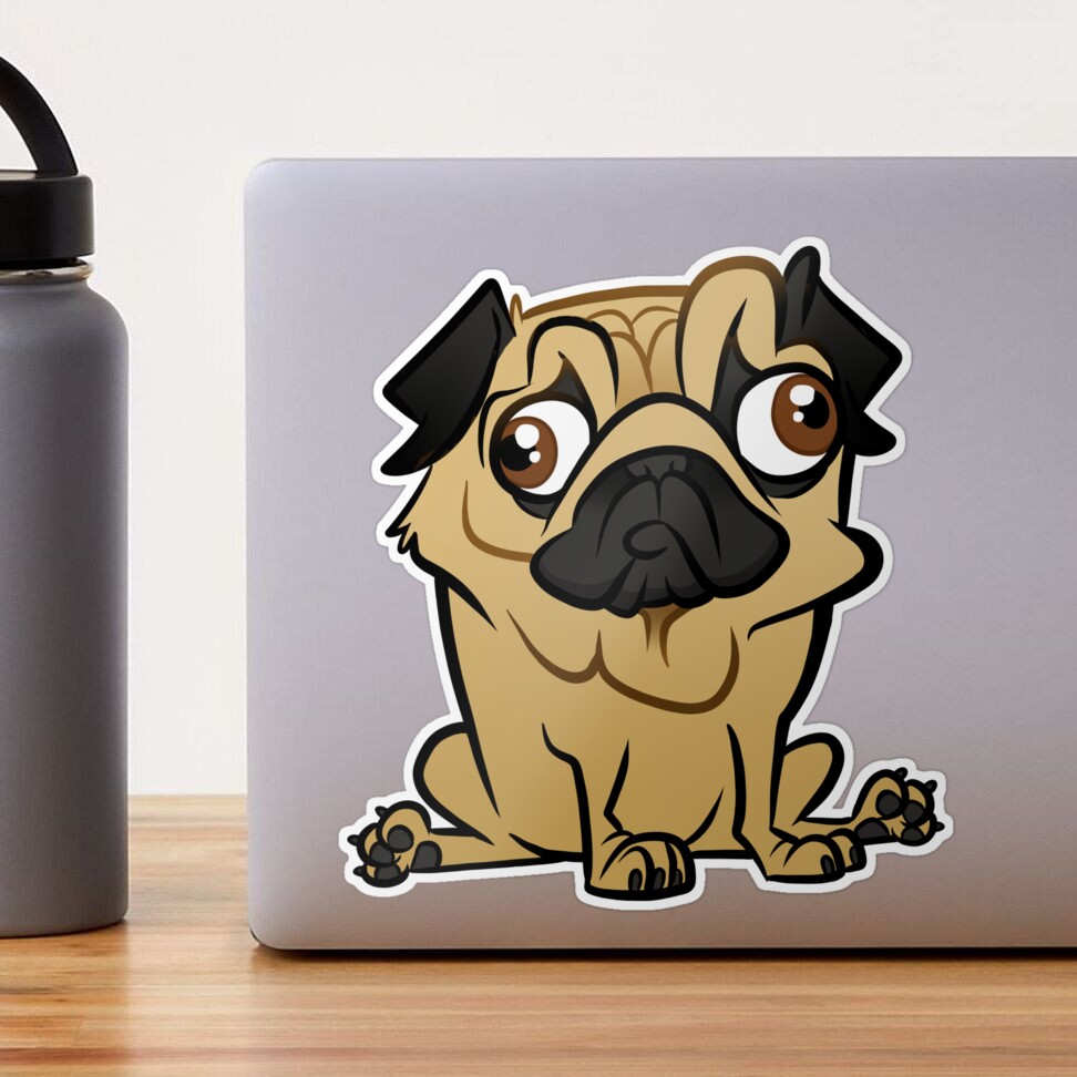 Pug Caricature Sticker