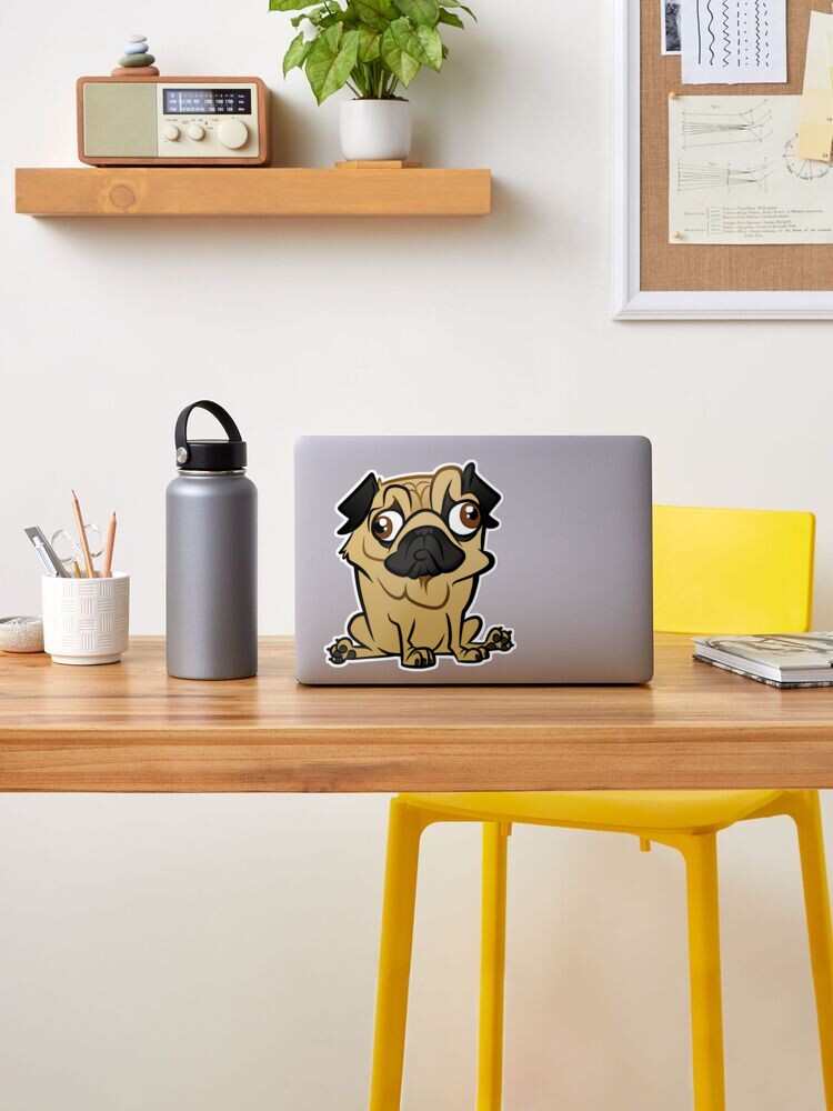 Alternate view of Pug Caricature Sticker