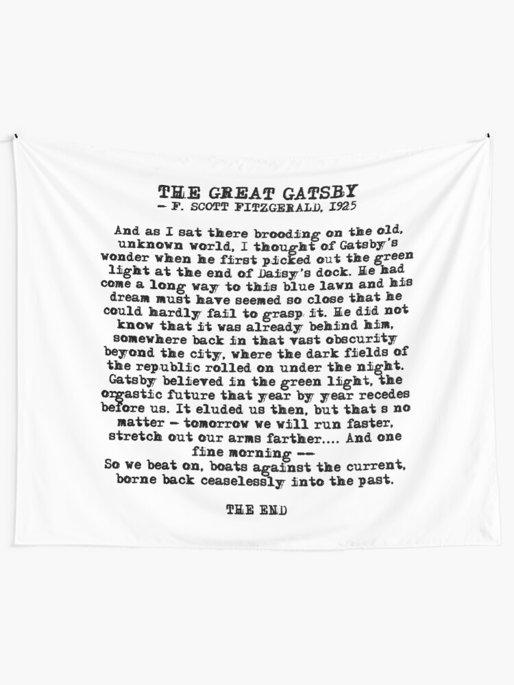 Ende Des Grossen Gatsby Fitzgerald Zitats Wandbehang Von Quotemedesign Redbubble