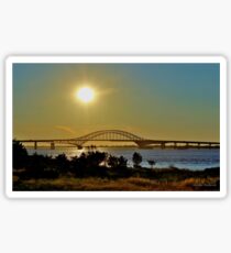 Summer Sunset Over Robert Moses Beach Bridge Sticker