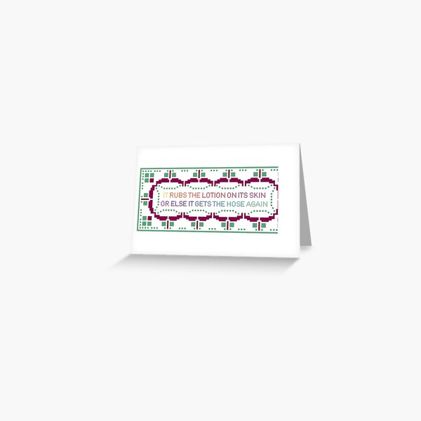 It rubs the lotion on its skin Greeting Card