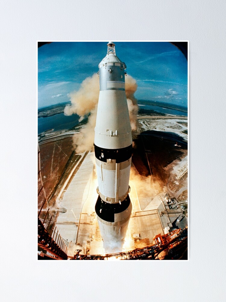 Apollo 11 Rocket Launch Poster By Htank Redbubble