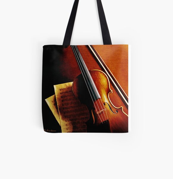 Violin All Over Print Tote Bag