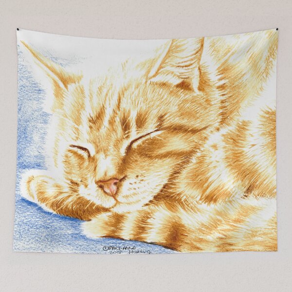 Item preview, Sleeping Ginger and White Cat designed and sold by MaryAnneHarding.
