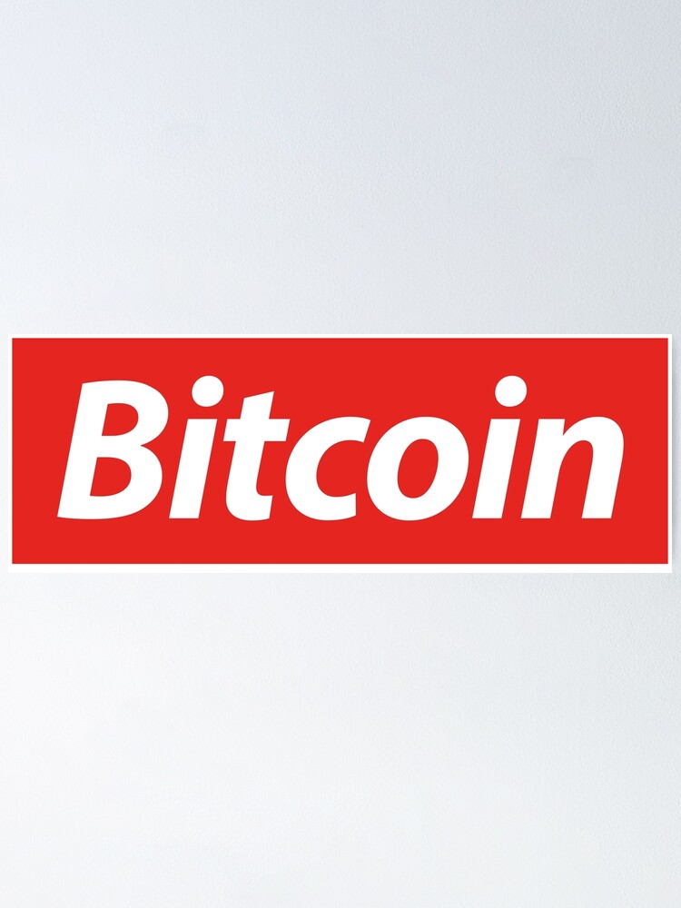 Very rare print Supreme x Bitcoin printed poster
