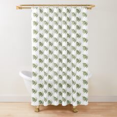 Watercolor fern and flowers Shower Curtain