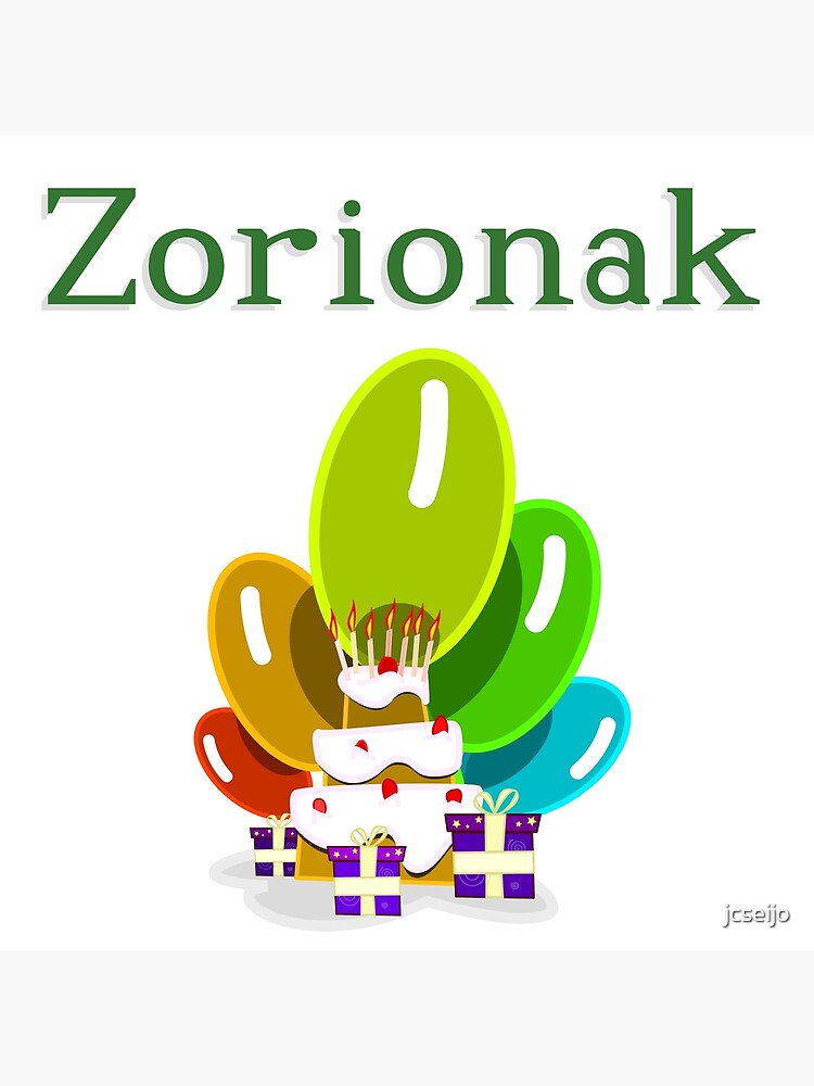 Carte De Vœux Joyeux Anniversaire En Basque Zorionak Par Jcseijo Redbubble