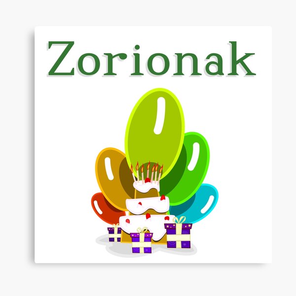 Impression Sur Toile Joyeux Anniversaire En Basque Zorionak Par Jcseijo Redbubble