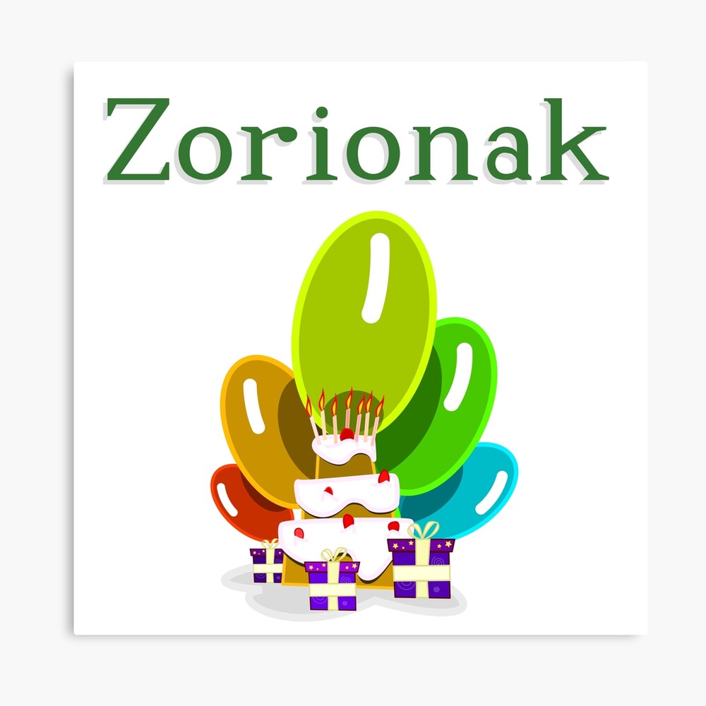 Impression Photo Joyeux Anniversaire En Basque Zorionak Par Jcseijo Redbubble