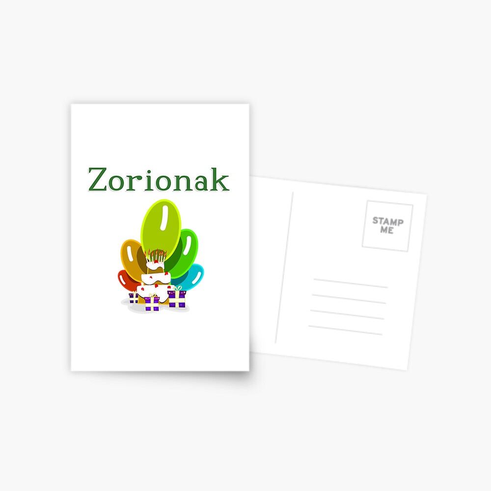 Carte De Vœux Joyeux Anniversaire En Basque Zorionak Par Jcseijo Redbubble