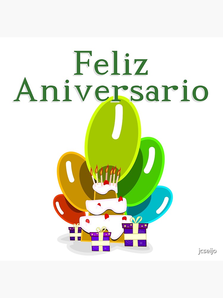 Carte De Vœux Joyeux Anniversaire En Galicien Feliz Aniversario Par Jcseijo Redbubble