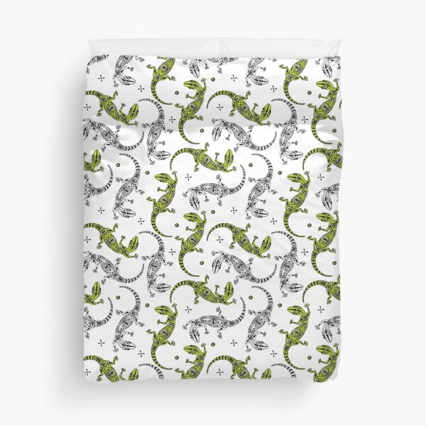 Gecko lizards pattern Duvet Cover