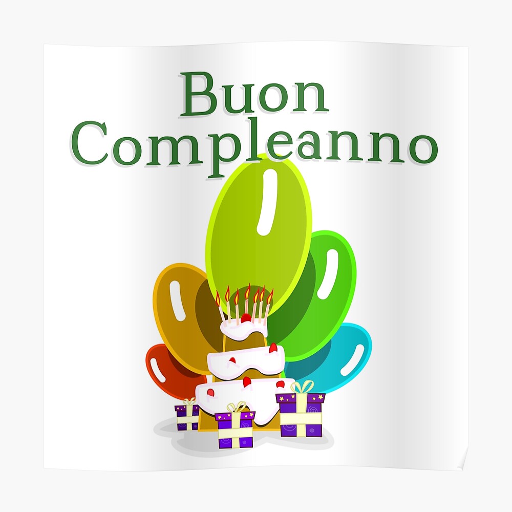 Sticker Joyeux Anniversaire En Italien Buon Compleanno Par Jcseijo Redbubble