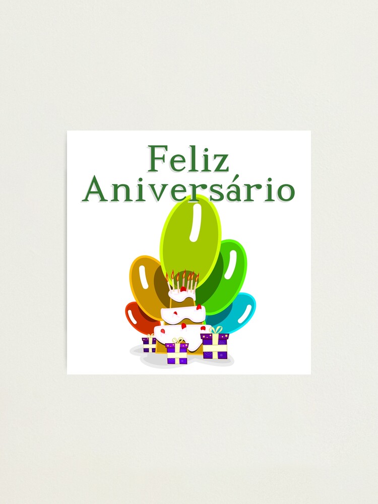 Impression Photo Joyeux Anniversaire En Portugais Feliz Aniversario Par Jcseijo Redbubble