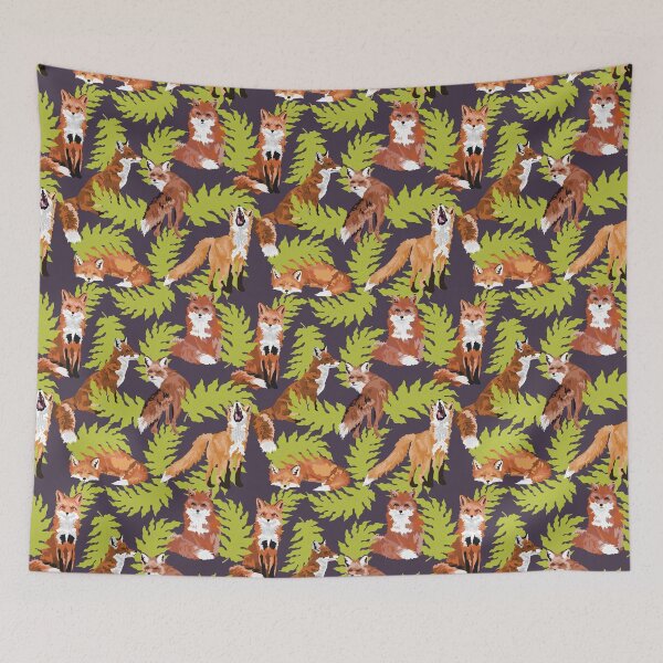 Item preview, Foxes with a leaf on plum designed and sold by ArtofACoonhound.