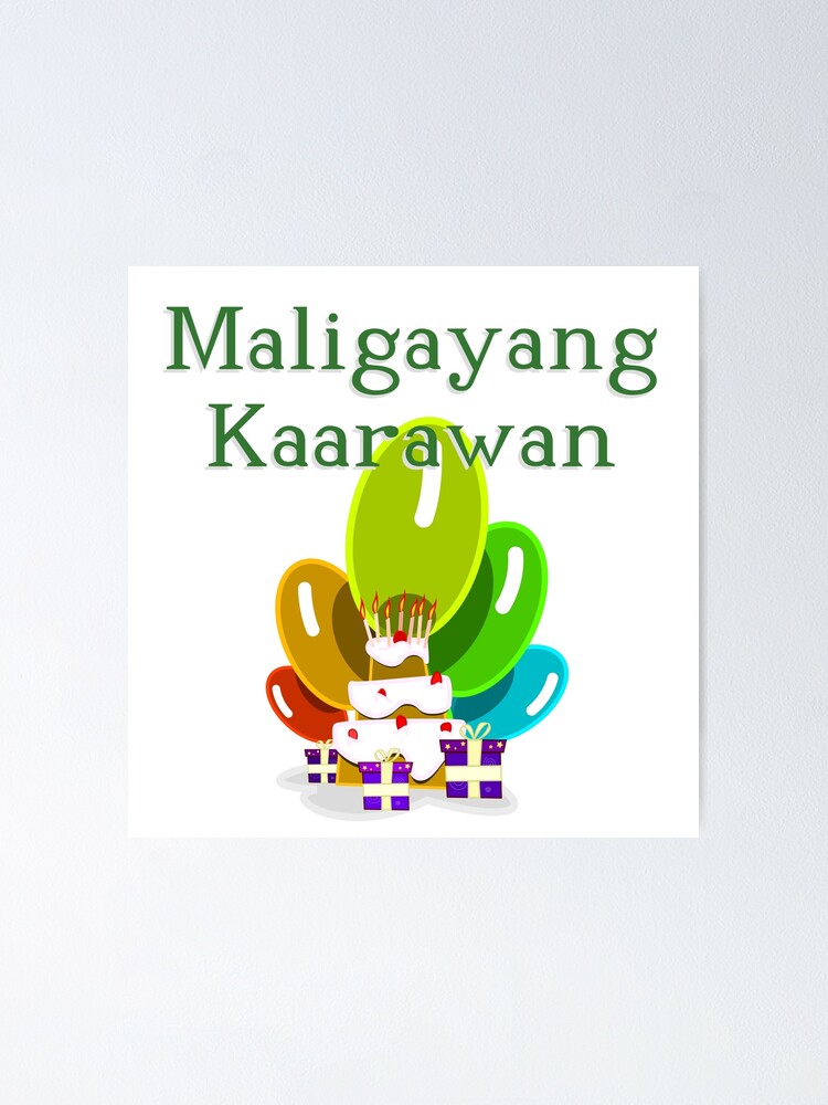 Poster Joyeux Anniversaire En alog Maligayang Kaarawan Par Jcseijo Redbubble