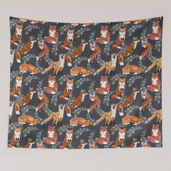 Item preview, Foxes and florals designed and sold by ArtofACoonhound.