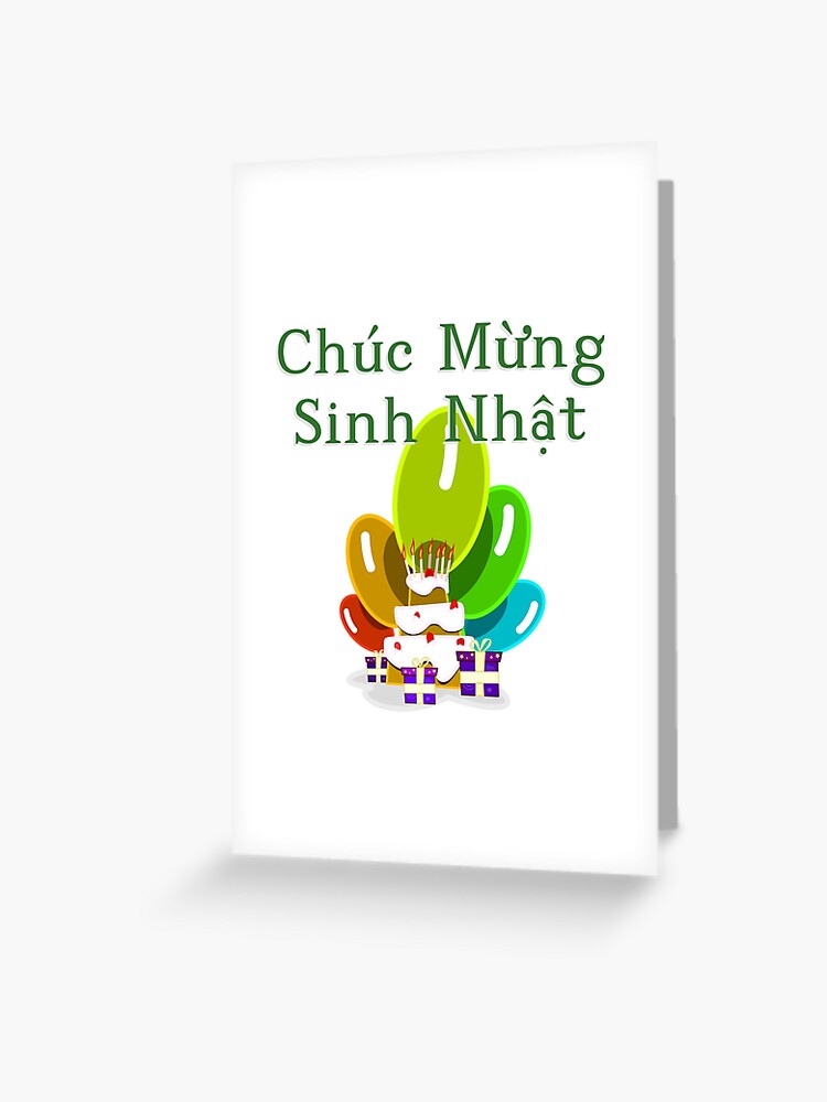 Carte De Vœux Joyeux Anniversaire En Vietnamien Chuc Mừng Sinh Nhật Par Jcseijo Redbubble