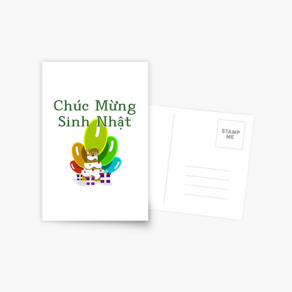 Carte De Vœux Joyeux Anniversaire En Vietnamien Chuc Mừng Sinh Nhật Par Jcseijo Redbubble