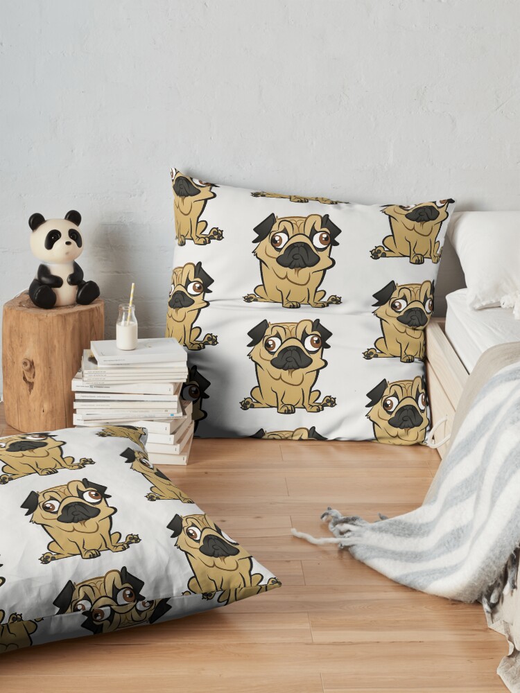 Alternate view of Pug Caricature Floor Pillow