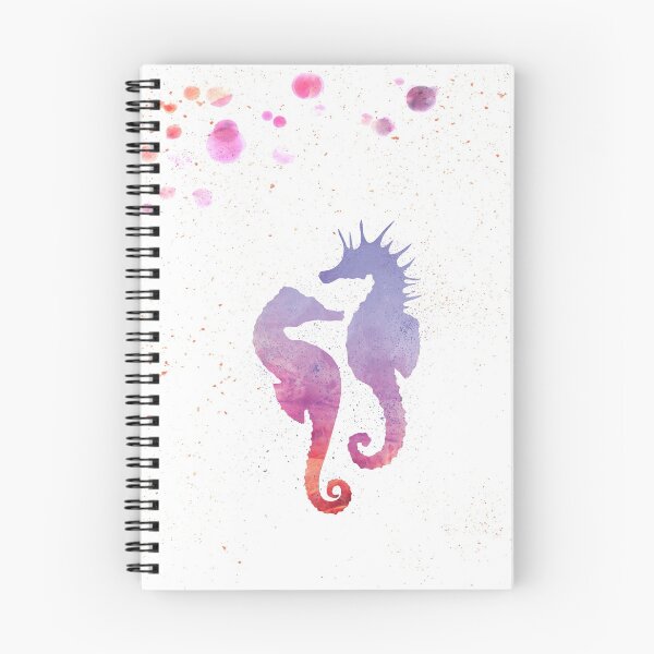 Item preview, Seahorses in love in lilac blue orange pink hues designed and sold by artsome-design.