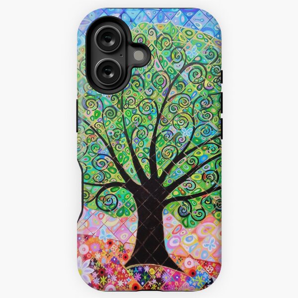 Tree of Life with Blue Butterflies iPhone Tough Case