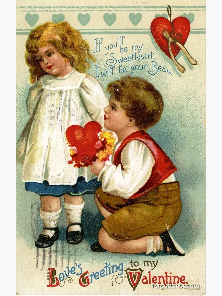 Vintage Valentine's Day Postcard - Valentine Thoughts – Bracken