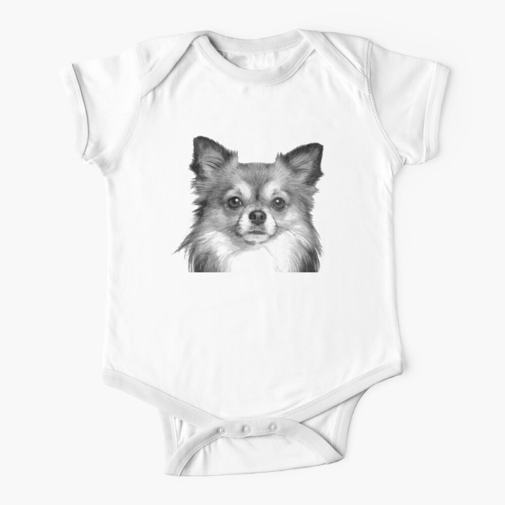 Body Para Bebe Chihuahua Blanco Y Negro De Alemi Redbubble