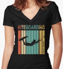 Kiteboarding West Coast Women's Fitted V-Neck T-Shirt