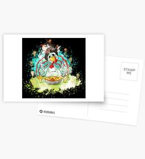 Postales Pie turkey eating watercolor painted
