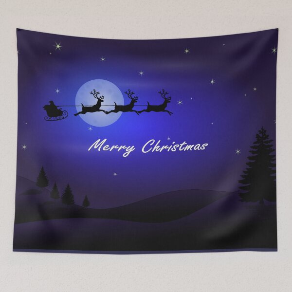 Item preview, Reindeer pulling Santa's Sleigh designed and sold by Frankie Cat Photography.