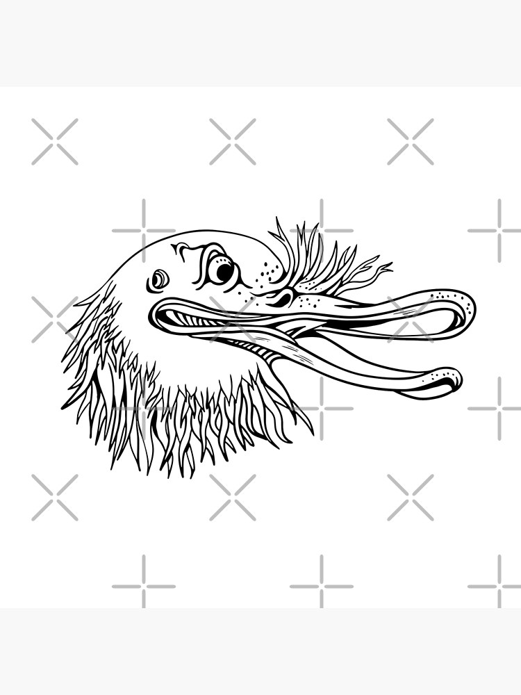 Bolsa de tela «Cabeza de pájaro kiwi enojado de dibujos animados en blanco  y negro» de patrimonio | Redbubble