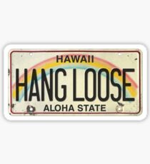 Vintage Hawaii License Plate Hang Loose Sticker