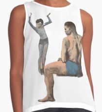 #standing #shoulder #sitting #arm #one #adult #illustration #people #strength #art #vertical #colorimage #bright #copyspace #jointbodypart #thehumanbody #naked #men #onlymen #adultsonly #muscularbuild Contrast Tank