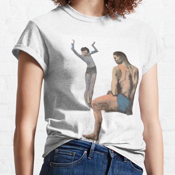 #standing #shoulder #sitting #arm #one #adult #illustration #people #strength #art #vertical #colorimage #bright #copyspace #jointbodypart #thehumanbody #naked #men #onlymen #adultsonly #muscularbuild Classic T-Shirt