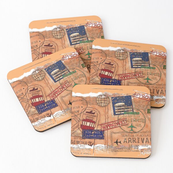 Item preview, Entry Approved - Passport Stamps  designed and sold by NaturePrints.