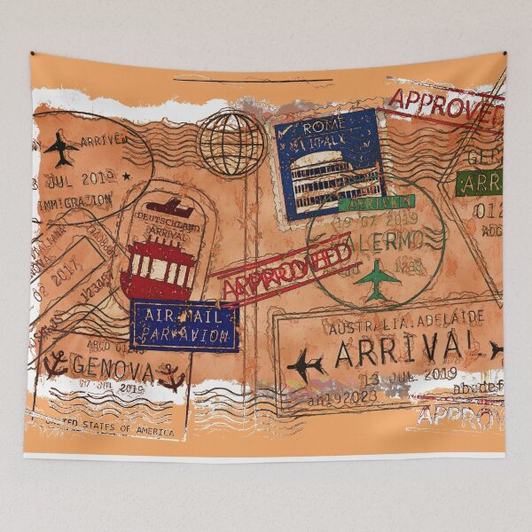 Item preview, Entry Approved - Passport Stamps  designed and sold by NaturePrints.