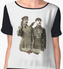#Stalin #Soviet #Propaganda #Posters #twopeople #matureadult #adult #standing #militaryofficer #militaryperson #military #people #uniform #army #portrait #militaryuniform #war #realpeople #men #males Chiffon Top