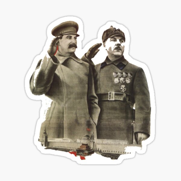 #Stalin #Soviet #Propaganda #Posters #twopeople #matureadult #adult #standing #militaryofficer #militaryperson #military #people #uniform #army #portrait #militaryuniform #war #realpeople #men #males Sticker