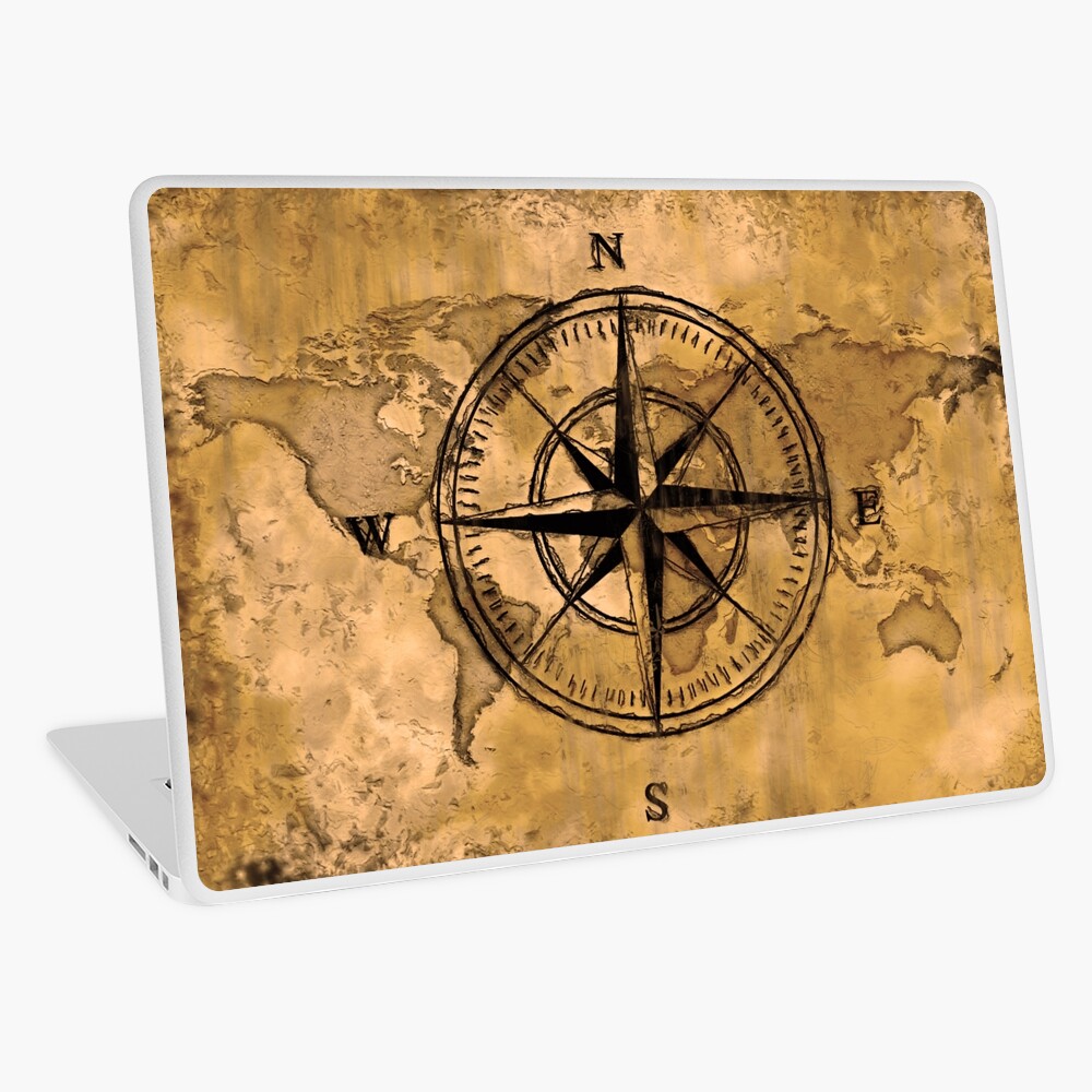 Compass Rose and World Map' Sticker