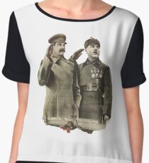 #Stalin #Soviet #Propaganda #Posters #twopeople #matureadult #adult #standing #militaryofficer #militaryperson #military #people #uniform #army #portrait #militaryuniform #war #realpeople #men #males Chiffon Top