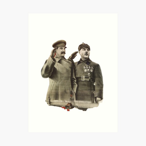 #Stalin #Soviet #Propaganda #Posters #twopeople #matureadult #adult #standing #militaryofficer #militaryperson #military #people #uniform #army #portrait #militaryuniform #war #realpeople #men #males Art Print