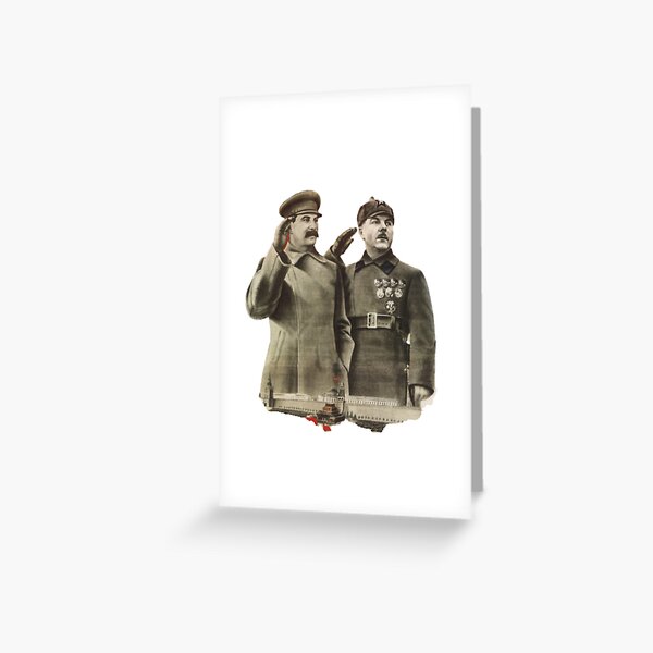 #Stalin #Soviet #Propaganda #Posters #twopeople #matureadult #adult #standing #militaryofficer #militaryperson #military #people #uniform #army #portrait #militaryuniform #war #realpeople #men #males Greeting Card