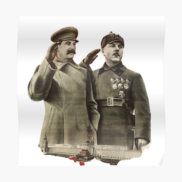 #Stalin #Soviet #Propaganda #Posters #twopeople #matureadult #adult #standing #militaryofficer #militaryperson #military #people #uniform #army #portrait #militaryuniform #war #realpeople #men #males Poster