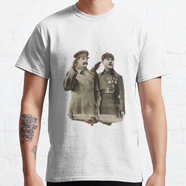 #Stalin #Soviet #Propaganda #Posters #twopeople #matureadult #adult #standing #militaryofficer #militaryperson #military #people #uniform #army #portrait #militaryuniform #war #realpeople #men #males Classic T-Shirt
