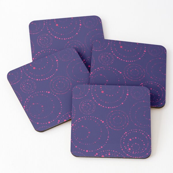 Item preview, eclectic purple and pink dots on a blue backdrop designed and sold by studioMoSa.