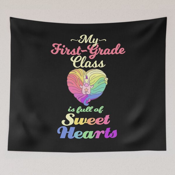 Item preview, First Grade Valentine Class Teacher Student Full Of Sweethearts & Cute Unicorn designed and sold by Sapphire Star.