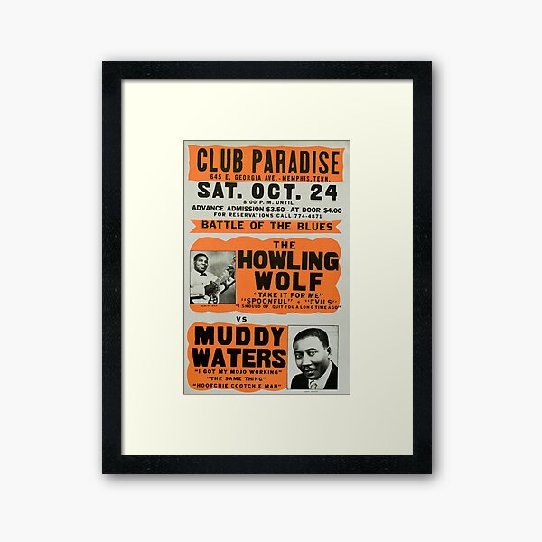Howling Wolf vs Muddy Waters Framed Art Print