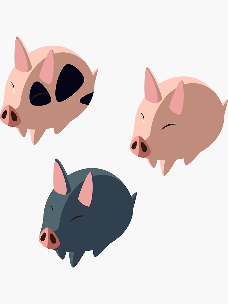 Aperçu 3 sur 3. Sticker avec l'œuvre Pack d'autocollants Wind Waker Pig créée et vendue par dicktree.