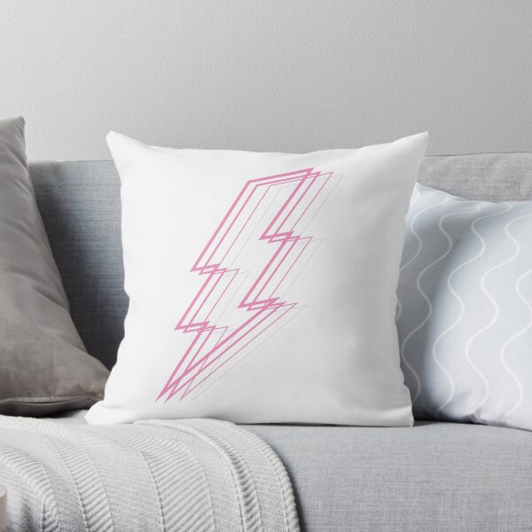 Pink Lightning Throw Pillow